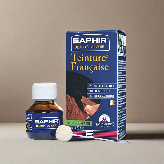 SAPHIR BEAUTE DU CUIR - TEINTURE FRANCAISE (LEATHER DYE) with COTTON STICK AND GLOVES - 50ml